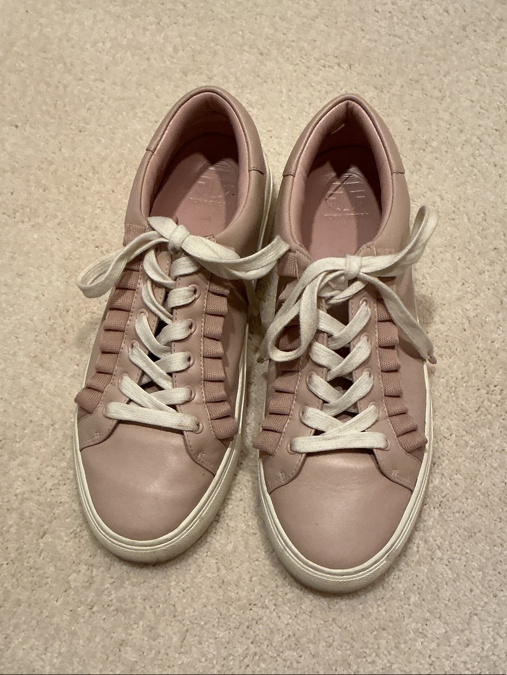 Tory Burch Blush Pink Lace-Up Sneakers
